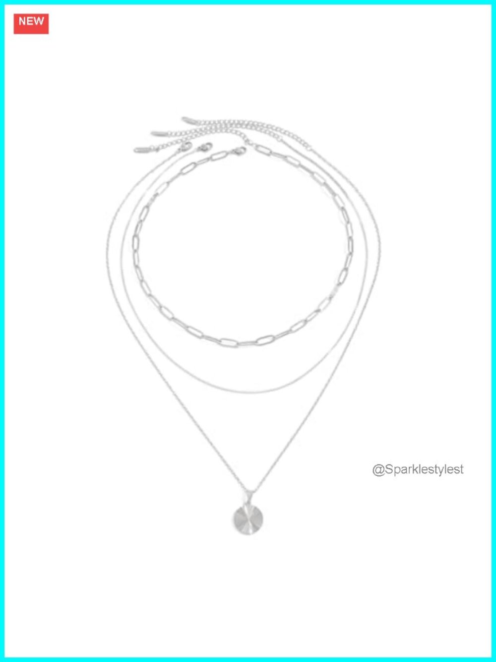 18K Gold Plated Stainless Steel Layered Necklace Set Paperclip Chain